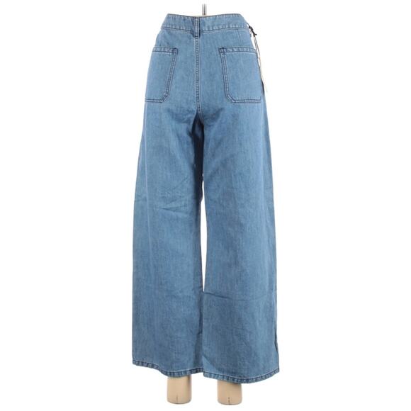 BELSTAFF Liv Tyler linen blend Jamila cropped wide leg trousers jeans Size 48 14 - Picture 4 of 8